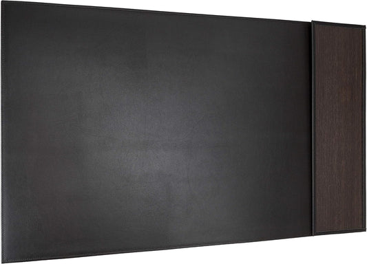 Desk Pad"Tom" voor linkshandig | Gemaakt van leer en echt hout | Desk Mat 28 Inch (620 mm x 360 mm) Smoked Oak