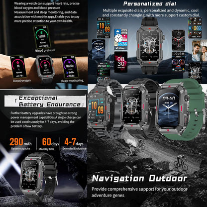 Smartwatch Herren met Bellen/Kiezen via Bluetooth, 1,57” AMOLED Smart Watch voor Herrens, Slaapmonitor Menstruatie Volgen, Calorie Stappenteller Stopwatch Activity-Armband voor Android iOS (Zwart)