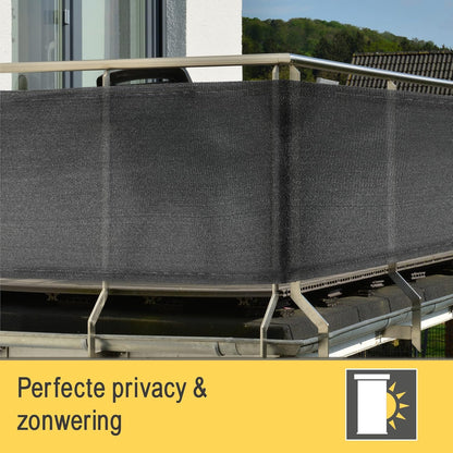 Sol Royal Zichtbreeknet Antraciet SG 80 Balkonscherm Zichtdoek 5000x200cm - Omheining 165 g/m² - Balkondoek Tuinnet zonwerend HDPE - Inclusief Kabelbinders