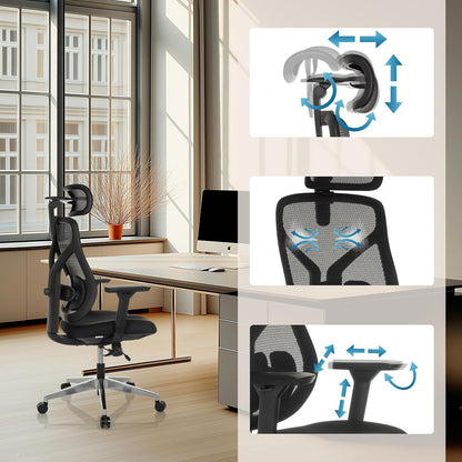 hjh OFFICE High end bureaustoel CASSILIS B stof/netstof Zwart