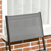 Tuinstoelen - Tuinmeubelen - 3-Delige - Tuin Eettafelstoelen - met 2 Inklapbaar Stoelen - 1 Tafel - Bistroset - Moderne Stijl - Weerbestendig - Stabiel - Ruimtebesparend - Onderhoudsvriendelijk - 50 x 72 cm Tafel - 46 x 52 x 86 cm Stoel - Zwart/Grijs