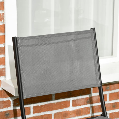 Tuinstoelen - Tuinmeubelen - 3-Delige - Tuin Eettafelstoelen - met 2 Inklapbaar Stoelen - 1 Tafel - Bistroset - Moderne Stijl - Weerbestendig - Stabiel - Ruimtebesparend - Onderhoudsvriendelijk - 50 x 72 cm Tafel - 46 x 52 x 86 cm Stoel - Zwart/Grijs