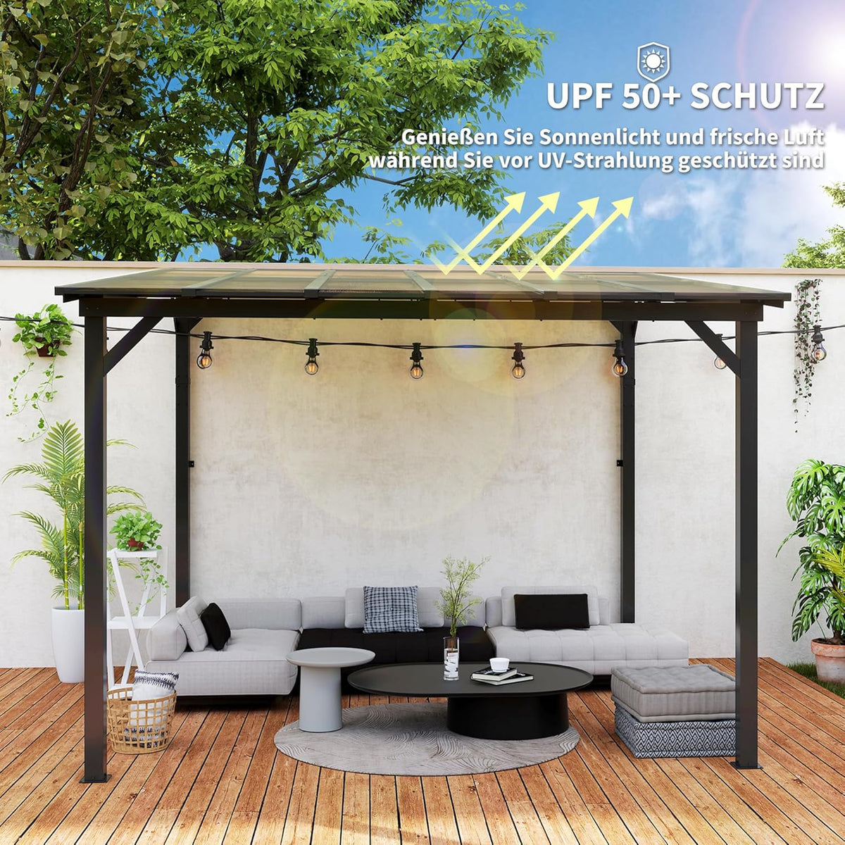 Pergola – Tuinoverkapping – Terrasoverkapping – Tuinpaviljoen – Buitenverblijf – Waterdicht Dak – UV-Bescherming UPF50+