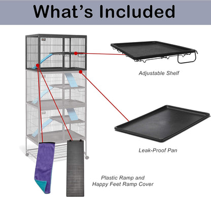 Midwest Huizen voor Huisdieren Ferret Nation Cage, Single Story, Platinum Gray