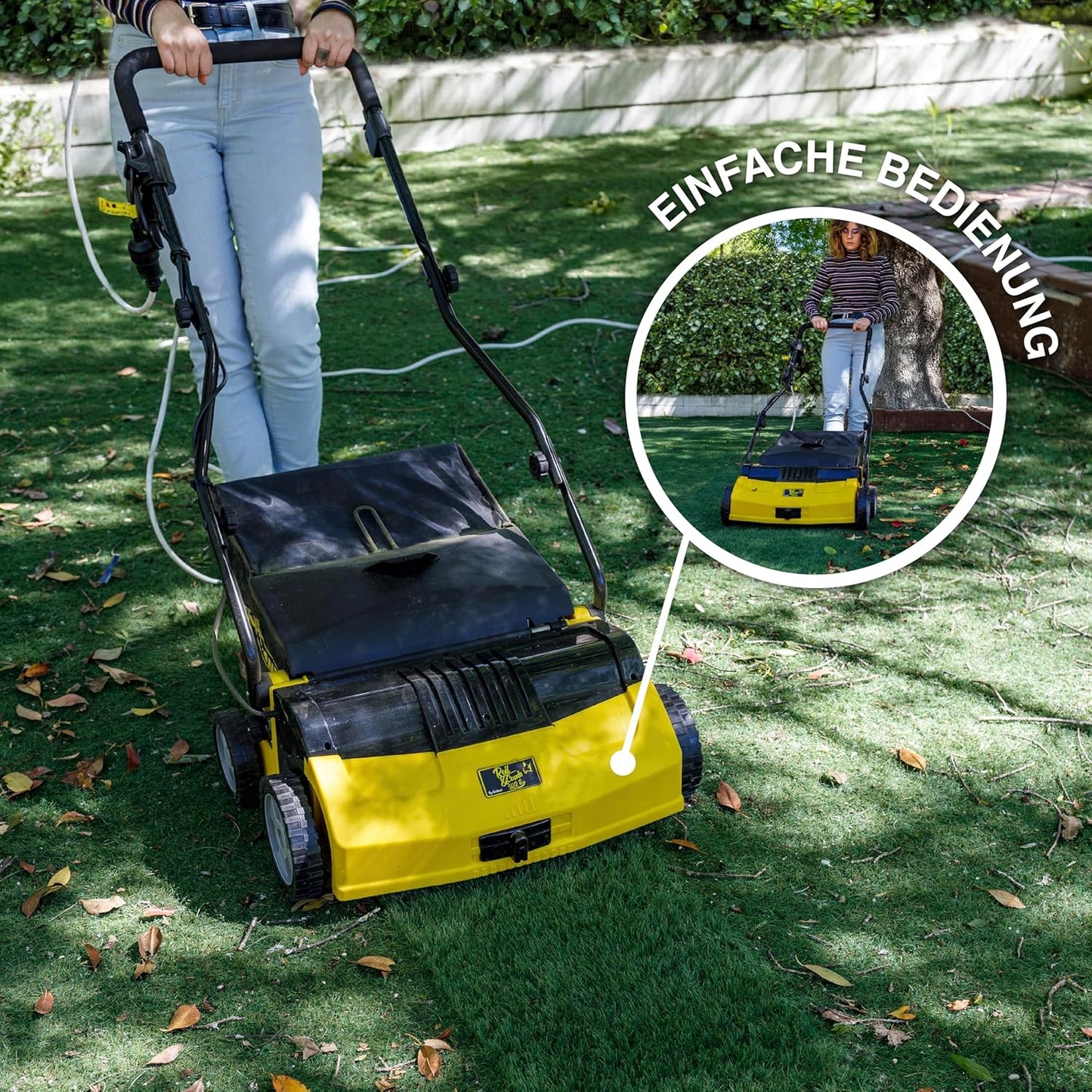 Kunstgrasveger – Kunstgrasborstel – Grasveger – Elektrische Veegmachine – Kunstgrasreinigingsmachine – 1600 Watt Plug-in Motor – Verstelbaar Inklapbaar Stuur