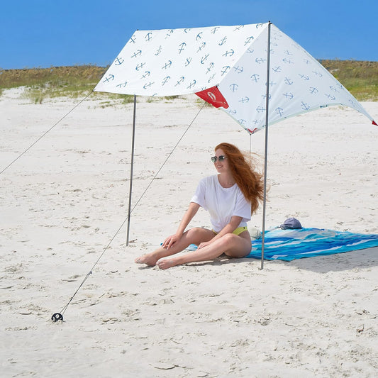 Red Suricata Teepee Zonnezeil voor 1-2 personen, UPF50 zonnezeil met 2 aluminium stangen en dwarsstang, 4 robuuste grondankerschroeven, lichte zonnetent