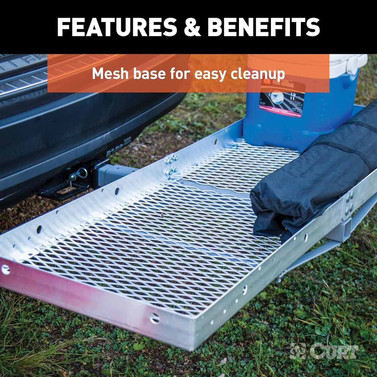 Curt 18100 Aluminium Cargo Carrier met Opvouwbare Schacht - 2 Stuk