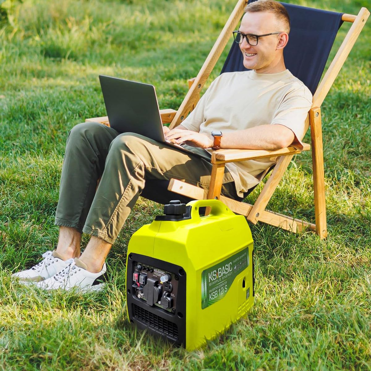 K&S Basic KSB 12i S Inverter-generator, kW 1.2, inverter-generator voor vissen, kamperen, USB-uitgang, benzinegenerator
