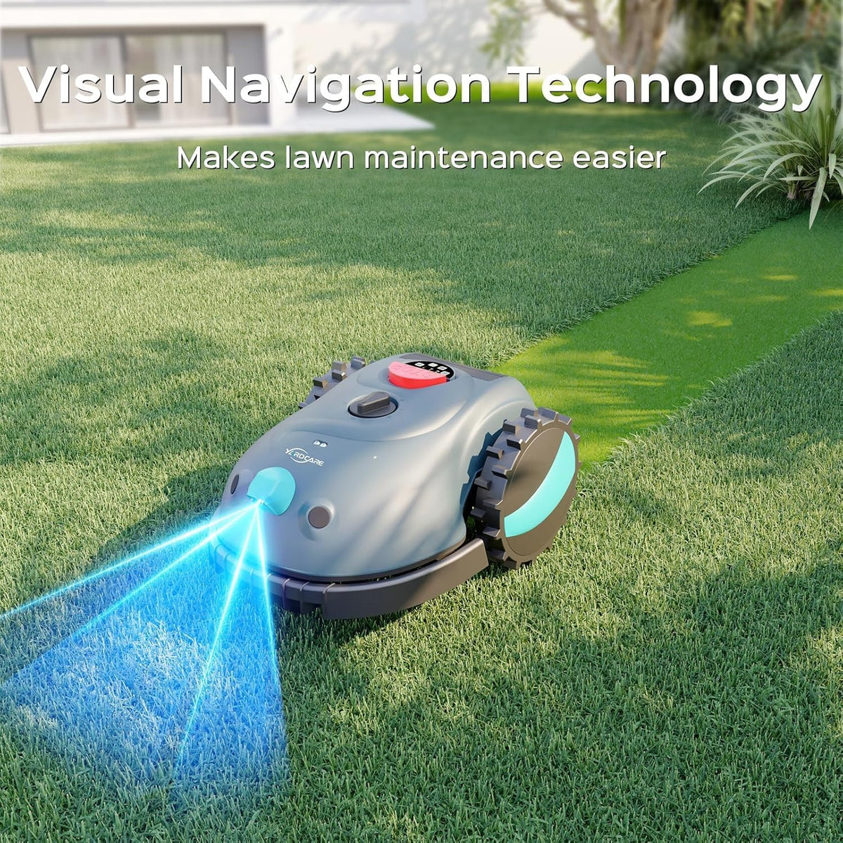 V100 Robotmaaier zonder Grensdraad, met Visuele NNavigatie, Obstakeldetectie (150 soorten), Geluidsarme Robotmaaier met 4Ah-accu, Vervangende Messen, Gericht maaien, max. 150 m²