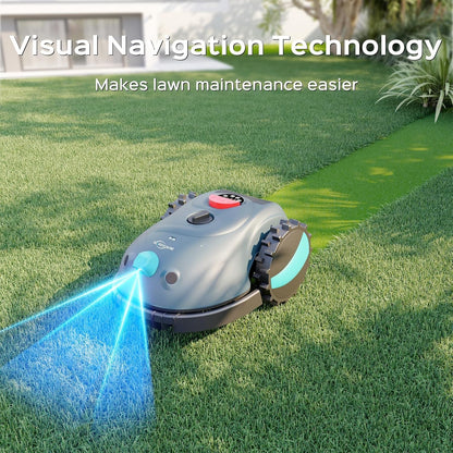 V100 Robotmaaier zonder Grensdraad, met Visuele NNavigatie, Obstakeldetectie (150 soorten), Geluidsarme Robotmaaier met 4Ah-accu, Vervangende Messen, Gericht maaien, max. 150 m²