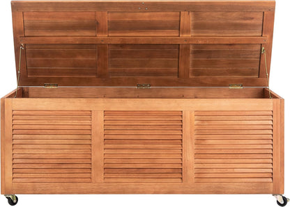 Safavieh Houten opbergdoos voor buiten, neutraal, 71 x 45 x 95 cm