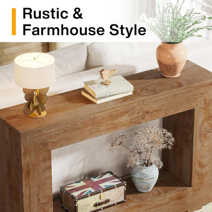 Tribesigns Farmhouse Console Table, 47 Inch Entrance Console Table with Storage, Industrial Hall Accent Table for Living Room, Entrance