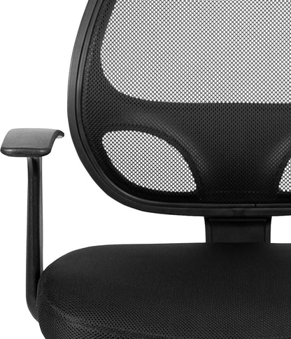 Flash Furniture Zwarte middenrug bureaustoel, stof, product in inch (l x b x h): 24,0 x 21,0 x 39,0