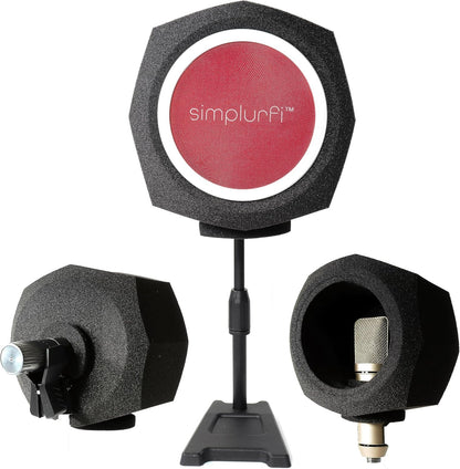 Microfoon Isolatiebal 2-in-1 – Opnamecabine – Audioschild – Microfoon Windscherm – Popfilter – Geluidsabsorberend Schuim – Verstelbare Microfoonstandaard