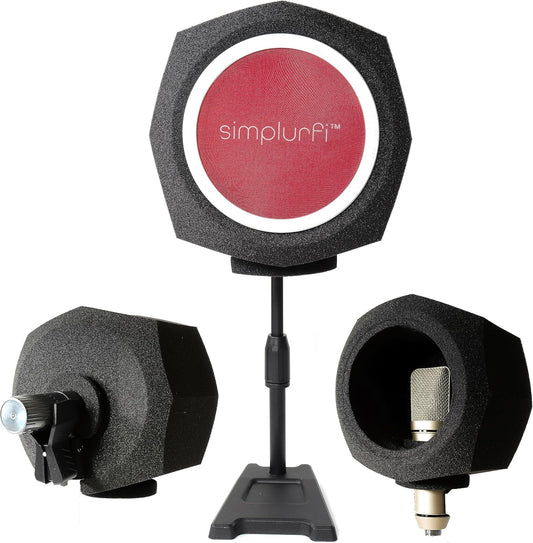 Microfoon Isolatiebal 2-in-1 – Opnamecabine – Audioschild – Microfoon Windscherm – Popfilter – Geluidsabsorberend Schuim – Verstelbare Microfoonstandaard
