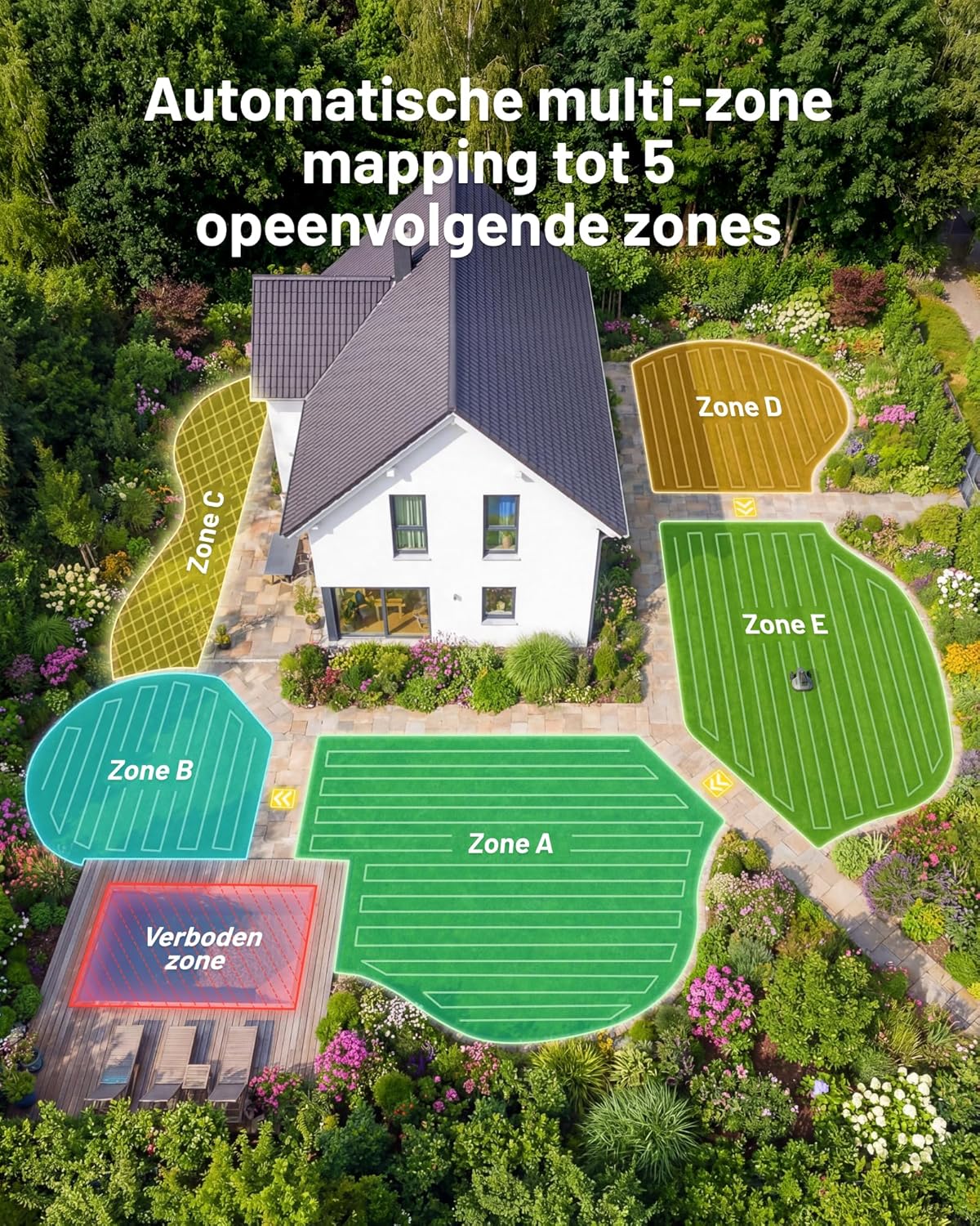 Robotmaaier – Automatische Grasmaaier – Gazonmaaier – Robot Grasmaaier – Tuinmaaier – Drievoudige Camera AI Navigatie – Geschikt Tot 500 m² Gazon
