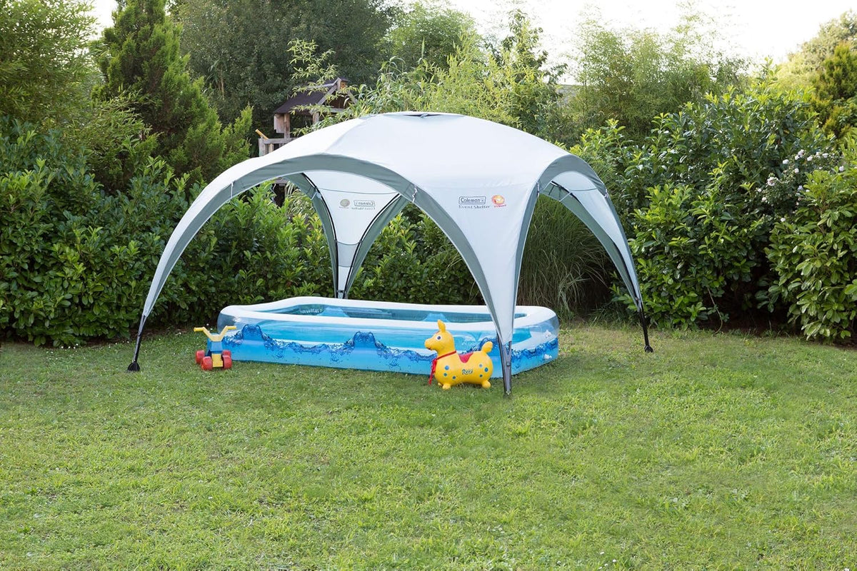 COLEMAN CO Pavillon Event Shelter 3,65m x 3,65m | 2000034471 & Coleman Zijwand voor Event Shelter Zijwand met Deur + Venster, Eén Maat, Zilver
