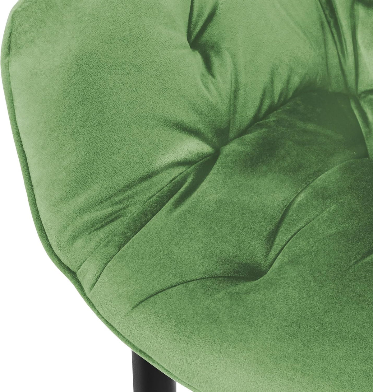 Eetkamerstoelen – Keukenstoelen – Woonkamerstoelen – Gestoffeerde Stoelen – Armstoel – Fluwelen Bekleding – Ergonomisch Design – Zwart Metalen Frame – Saliegroen