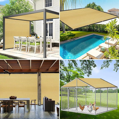Rechthoekig zonnezeil, zonwering, weerbestendig, 90% schaduwnet voor tuin, broeikas, patio, terras en camping