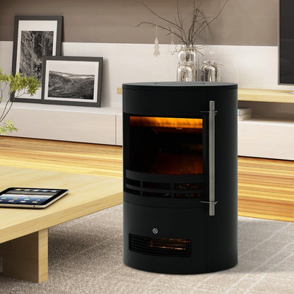 Elektrische Haard – Open Haard – Wandhaard – Staande Haard – Kachel – Sfeervol Vlameffect – 2 Warmtestanden 900/1800W – Compact 41x41x64,5 cm - QUORE