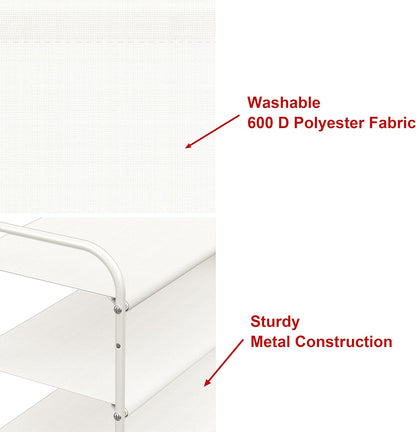 Simple Houseware 6-Tier Shoe Rack Storage Organizer w/ Side Hanging Bag, White - QUORE