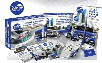 Dolphin Automotive Parkeersensoren voor Vrachtwagen/Van Commerciële Achter het Omkeren Sensoren, 4 Sensoren met Onder Bumperbeugels & Uitbreidingslijnen