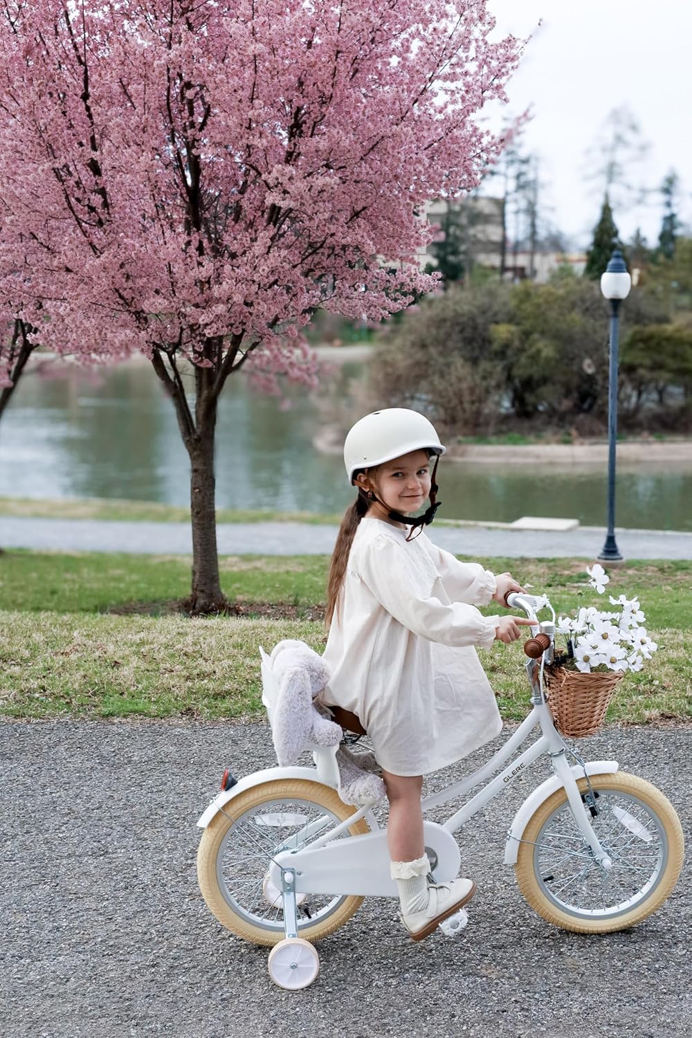 Glerc Meisjesfiets Met Mand voor Kinderen van 3-10 Jaar, 12 14 16 18 20 Inch Met Bel en Stabilisatoren, Diverse Kleuren