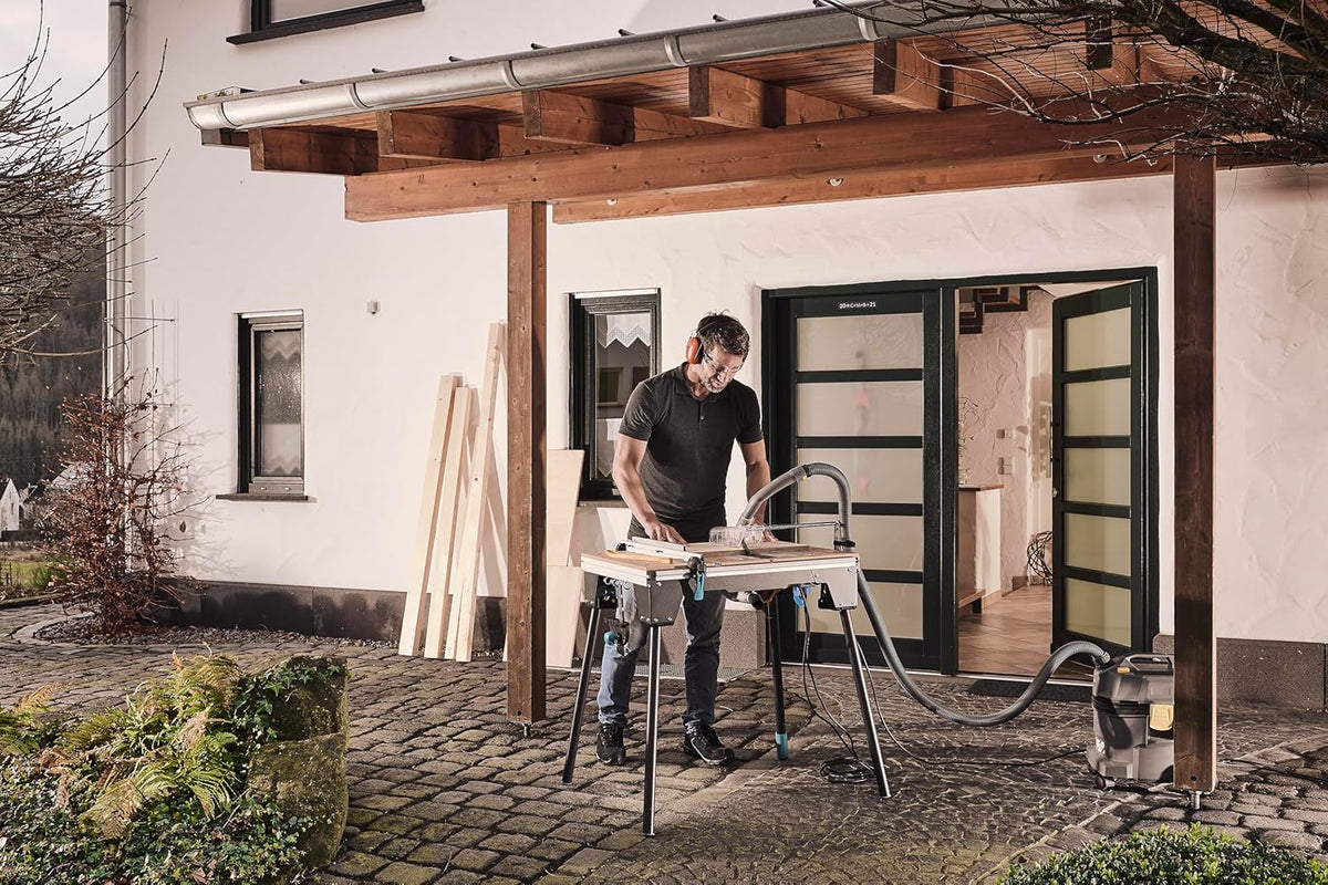 wolfcraft MASTER cut 2200 I 6907000 4-in-1 machinetafel voor gebruik als tafelcirkelzaag, decoupeerzaagtafel, werkstation en optioneel als freestafel
