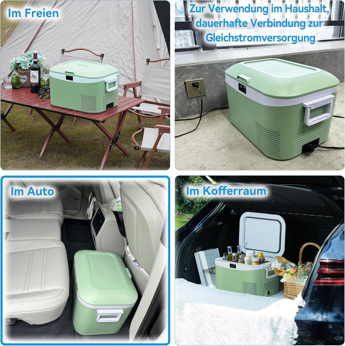 BINGI Compressor Koelbox, 12.8 Liter Draagbare Auto Koelkast, 12/24 V DC en 230 V AC, Mini-koelkast Voor Auto, Vrachtwagen, Camping, Camper en Thuis