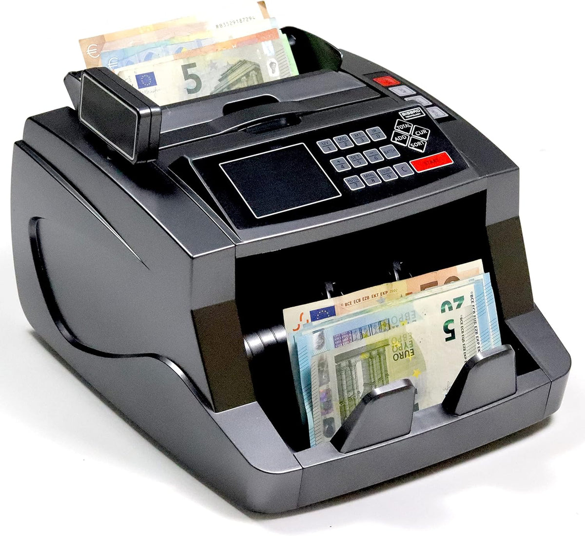 Geldtelmachine VC-2200 | 3 jaar garantie | verzending & ondersteuning vanuit Duitsland | Voor gemengde eurobiljetten | vals geld testen UV IR MG | 1.000 biljetten/min