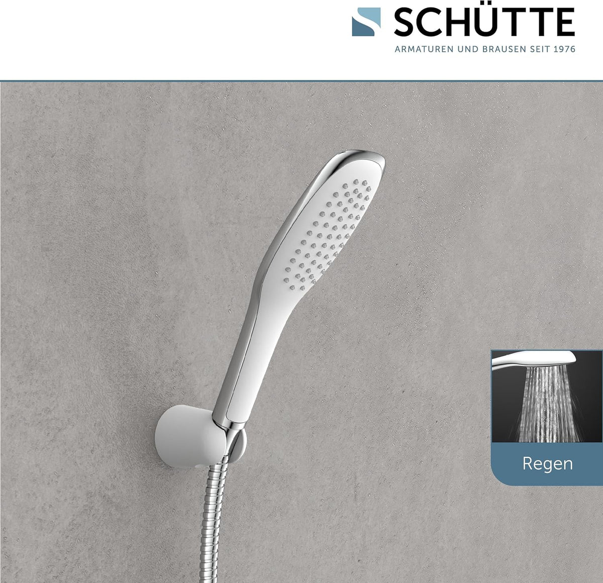 Hoga Schütte Madagaskar Douchesysteem, doucheset regendouche met hoofddouche en handdouche, doucheset voor hoofdhoofd, wit, één maat