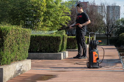 Yard Force EW U15C Hogedrukreiniger 2000 W | 150 bar max. | 440 l/h | Vario Twist & Turbo mondstuk | 6,5 m slang, geïntegreerde slanghaspel, telescopische handgreep, reinigingsmiddeltank