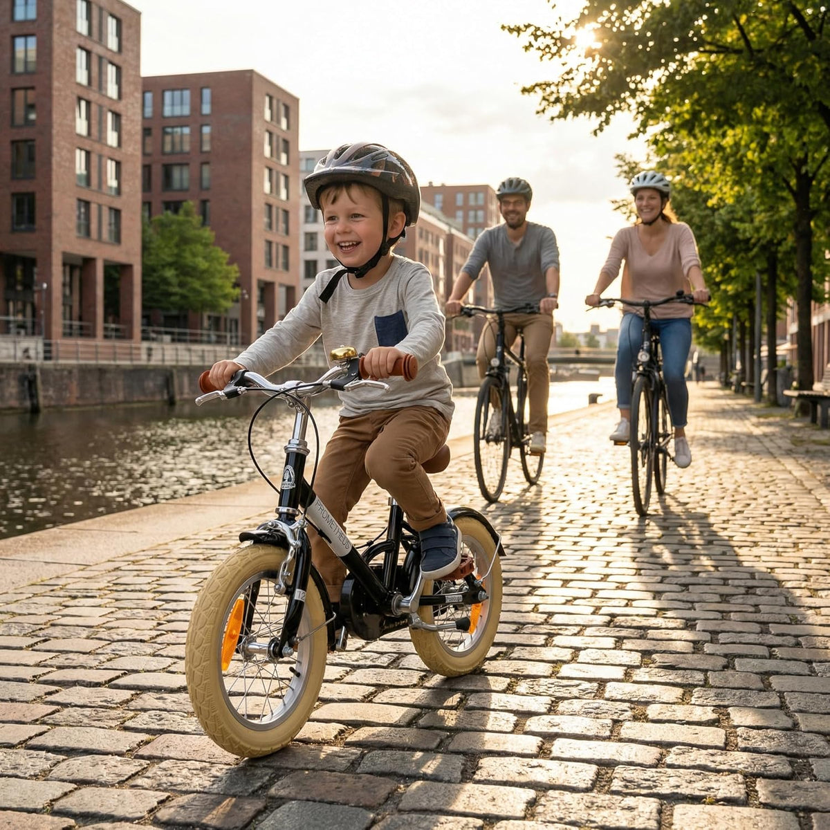PROMETHEUS BICYCLES Petiday Retro kinderfiets vanaf 3 jaar, 12 inch, voor meisjes en jongens, blauw