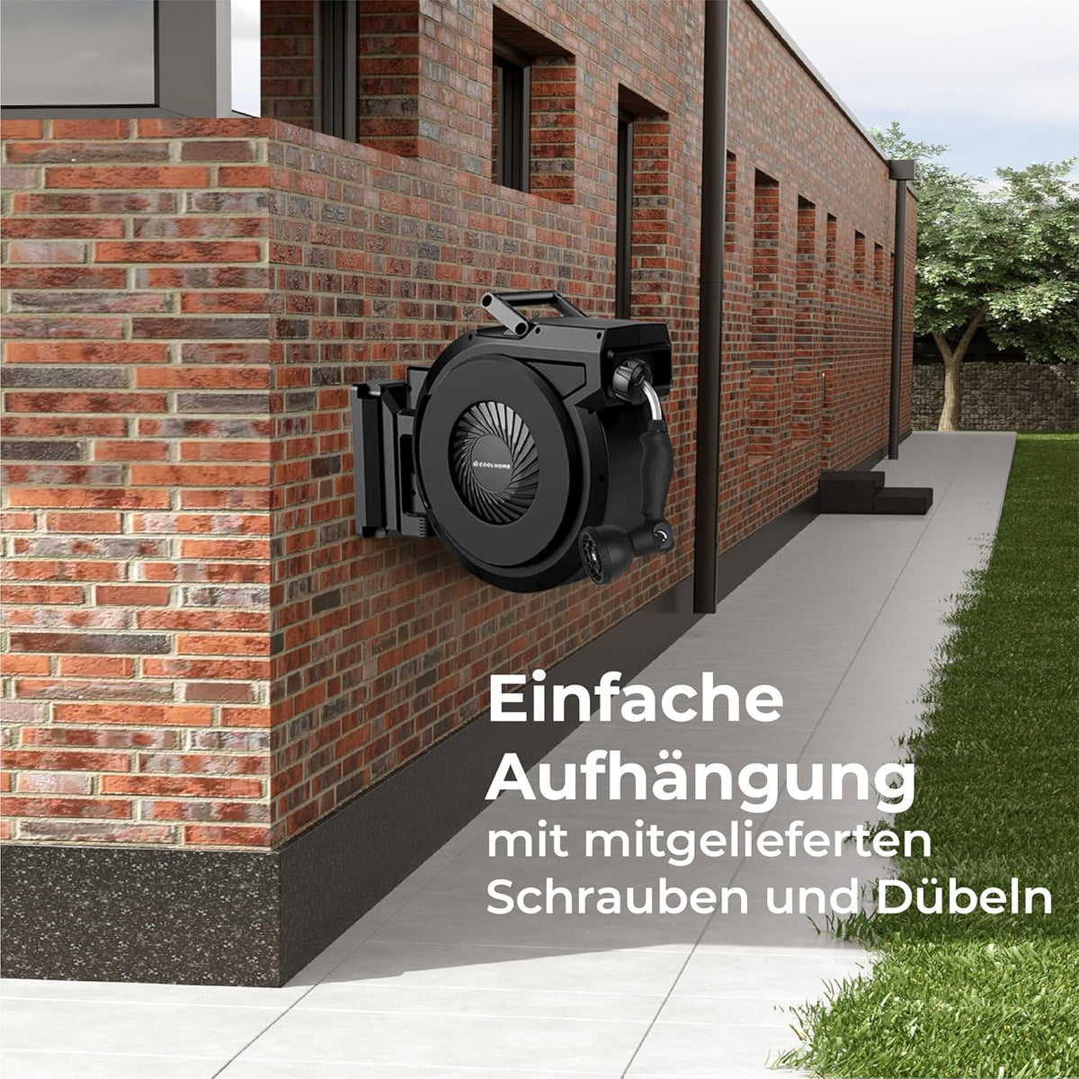 Slanghaspel – Tuinslanghaspel – Tuinslanghouder – Tuinspuit – Slangrol – 38+2 Meter Lengte – 180° Draaibaar Met Automatisch Oprolsysteem
