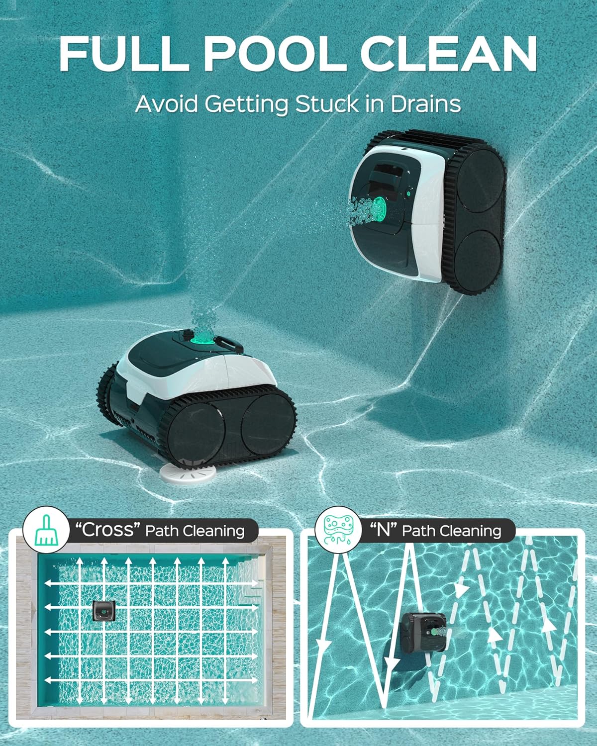 <font dir="auto" style="vertical-align: inherit;"><font dir="auto" style="vertical-align: inherit;">        WYBOT C1-01 Wireless Pool Robot (2025 Upgrade) for Buried and Above Ground Pools, 4-in-1 Wall and Water Control, 150 min/150 m², Intelligent Naviga