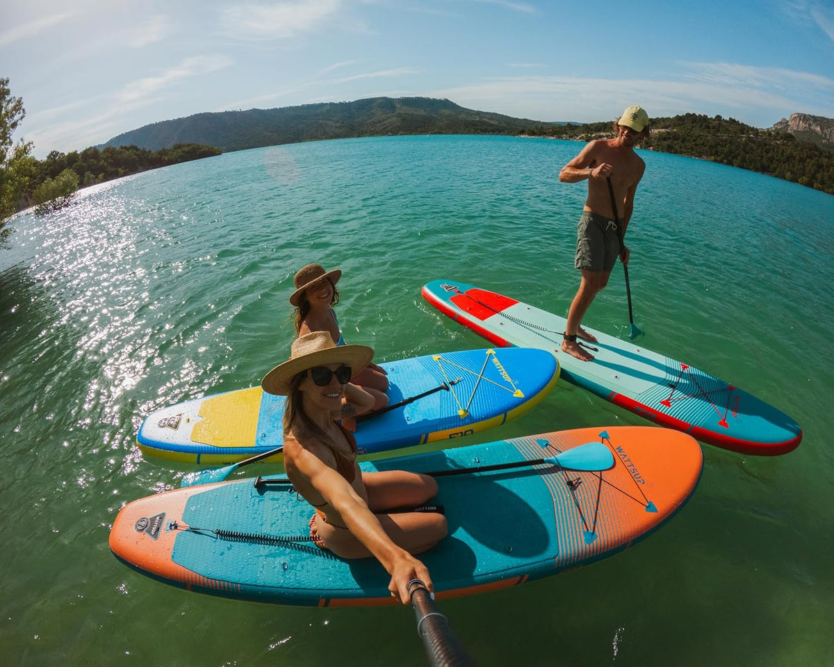 Wattsup - Sup Stand Up Paddle Opblaasbare F11 11' - 335x81x15cm Dropstitch - Compleet Pakket: Peddel Leash Pomp Draagtas - Tot 150kg -Blauw