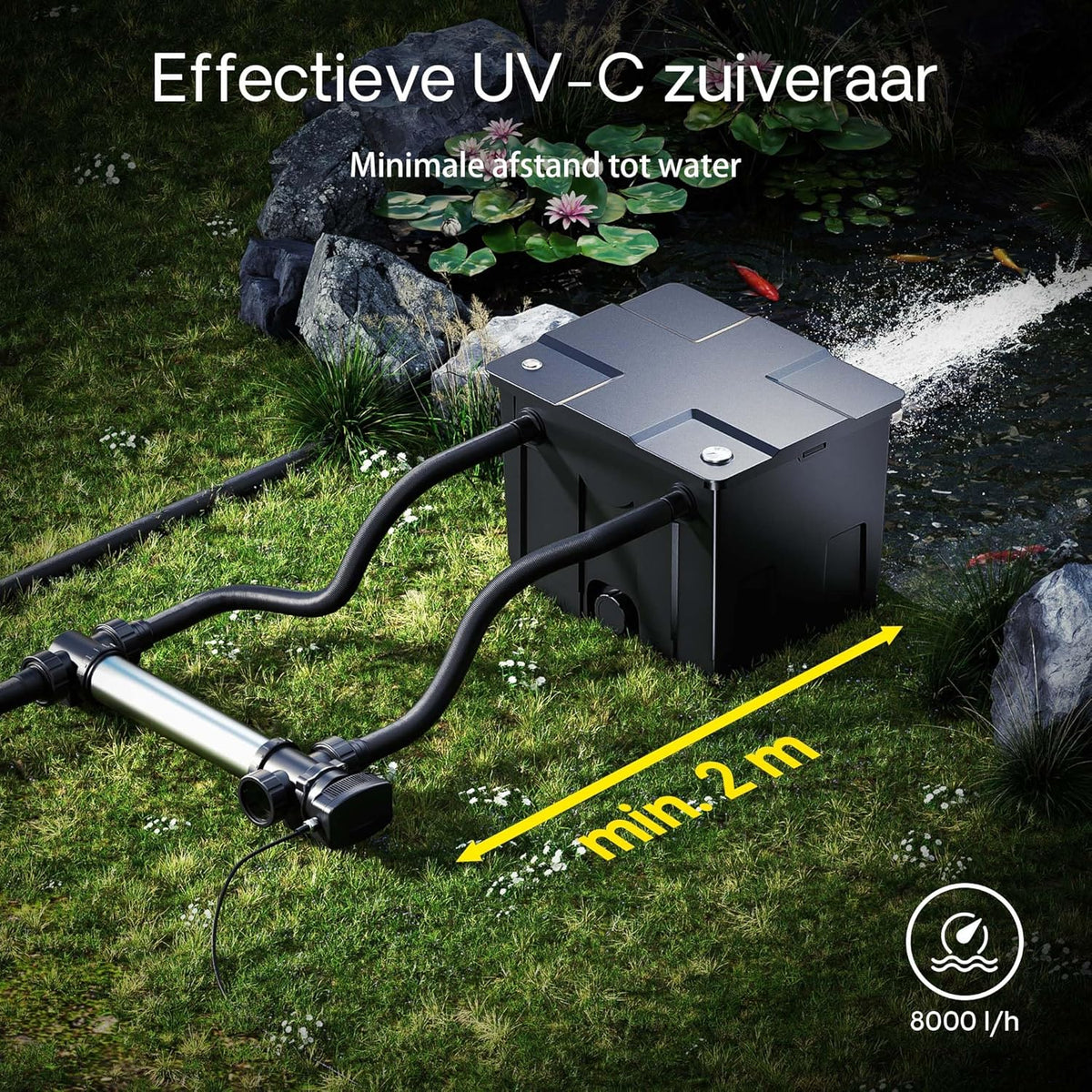 SunSun CUV-755 vijverzuivering waterzuiveraar RVS lichtfilter 55W