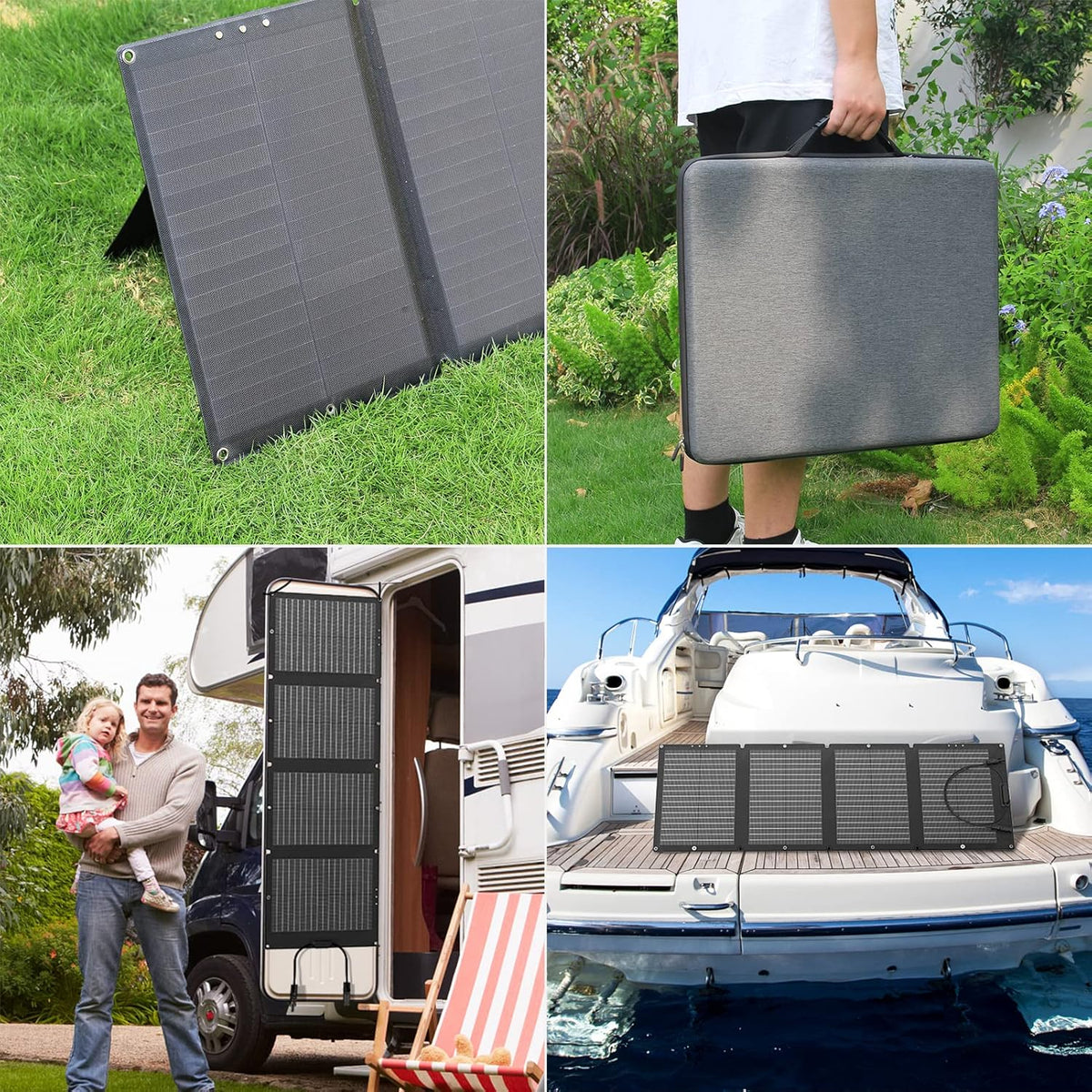 SinKeu 120 W opvouwbaar zonnepaneel, draagbare zonne-oplader met draagtas, waterdicht met 19,8 V 6 A MC4/Anderson/XT60/DC-uitgangen, ideaal voor powerstations, generatoren, camping, campers