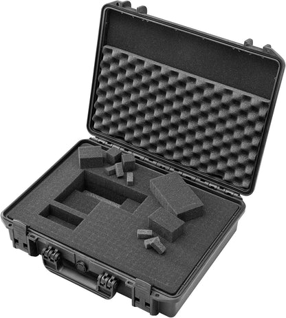 TOMcase waterdichte outdoorkoffer voor notebook/laptop tot 17" en accessoires, splintervrije harde koffer met configureerbaar rasterschuim, transportkoffer