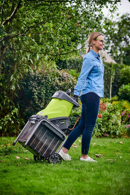 RSH2545B Tuinhakselaar, elektrische hakselaar, geschikt voor struiken, takken en andere zachte materialen, veiligheidsstopper, 2500 W, 40 l opvangbak