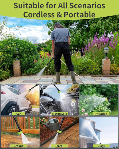 Accu-Hogedrukreiniger – Draadloze Hogedrukspuit – Mobiele Drukreiniger – Power Washer – Tuinsproeier – 120 Bar Waterdruk – Borstelloze Motor Met 3 Drukstanden