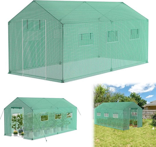 Kas – Kweekkas – Groeikas – Plantenkas – 4,5 x 2 x 2 m – Gegalvaniseerd Stalen Frame – UV- en Winterbestendige Kasfolie