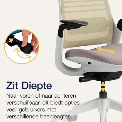 Ergonomische Bureaustoel – Bureaustoel Draaibaar – Bureaustoel Met Armleuningen – Kantoorstoel – Werkstoel – LiveBack Net Rugleuning – Verstelbare Lendensteun en 4D-armleuningen