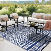 Buiten Vloerkleed - Buitenkleden - Buitentapijt - Opvouwbaar - UV-bestendig - Waterdicht - Omkeerbaar - Buitenmatten - voor Buiten - Balkon - Strand - Picknick -Terras - Rechthoekig - 240 x 300 cm - Blauw