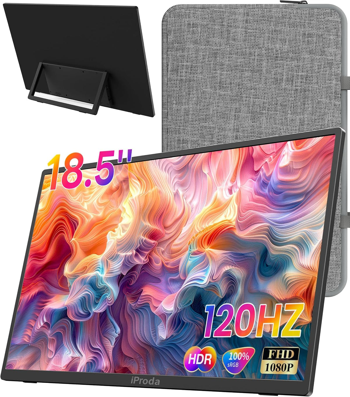 18,5" draagbare monitor 120Hz FHD 1080P