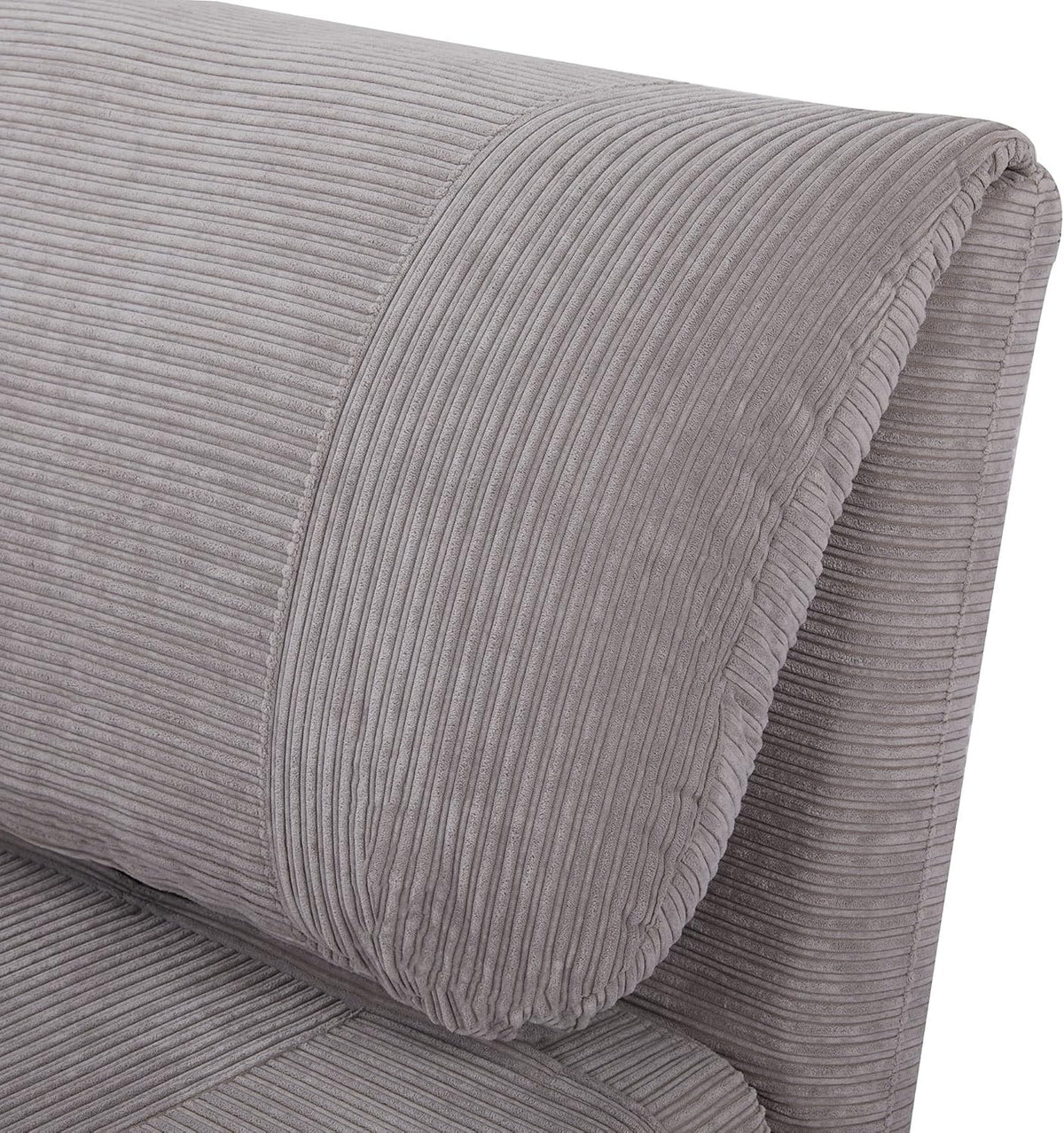 HOMCOM 2-in-1 Sofa Bed, Armchair Bed, Adjustable Folding Mattress Guest Bed, Corduroy Chaise Lounge, for Bedrooms, Living Rooms, Light Grey 82 x 89 x 83 cm - QUORE