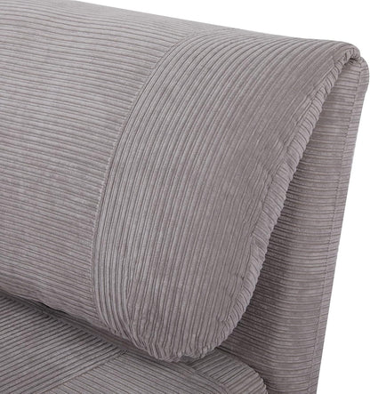 HOMCOM 2-in-1 Sofa Bed, Armchair Bed, Adjustable Folding Mattress Guest Bed, Corduroy Chaise Lounge, for Bedrooms, Living Rooms, Light Grey 82 x 89 x 83 cm - QUORE