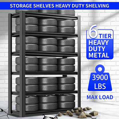 Metalen opbergrek – Stellingkast – Opslagrek – Garage Rek – Industriële Plank – Verstelbaar – Koudgewalst Staal – Zwart