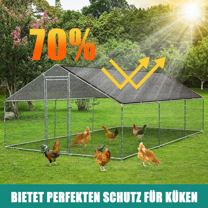 Schaduwnet met inslagringen, 70% schaduwnet, 10 x 10 m, beschermingsnet, uv- en winddicht, herbruikbaar zonnezeil voor kassen, pergola's, tuinen, balkons en kippenhokken.