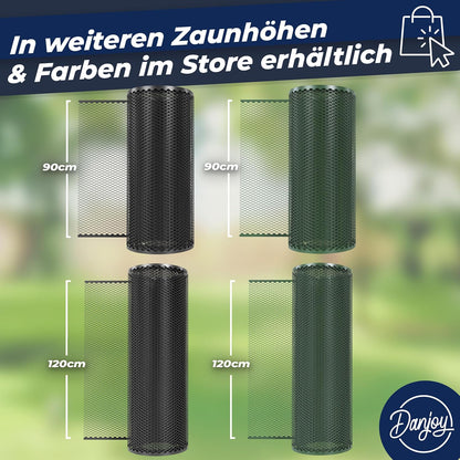 Chicken fence, 120 cm high, 25 m long, the fence for dogs or small animals is particularly tight mesh, stable - no sagging, 20 x fixings, dog fence garden - green
